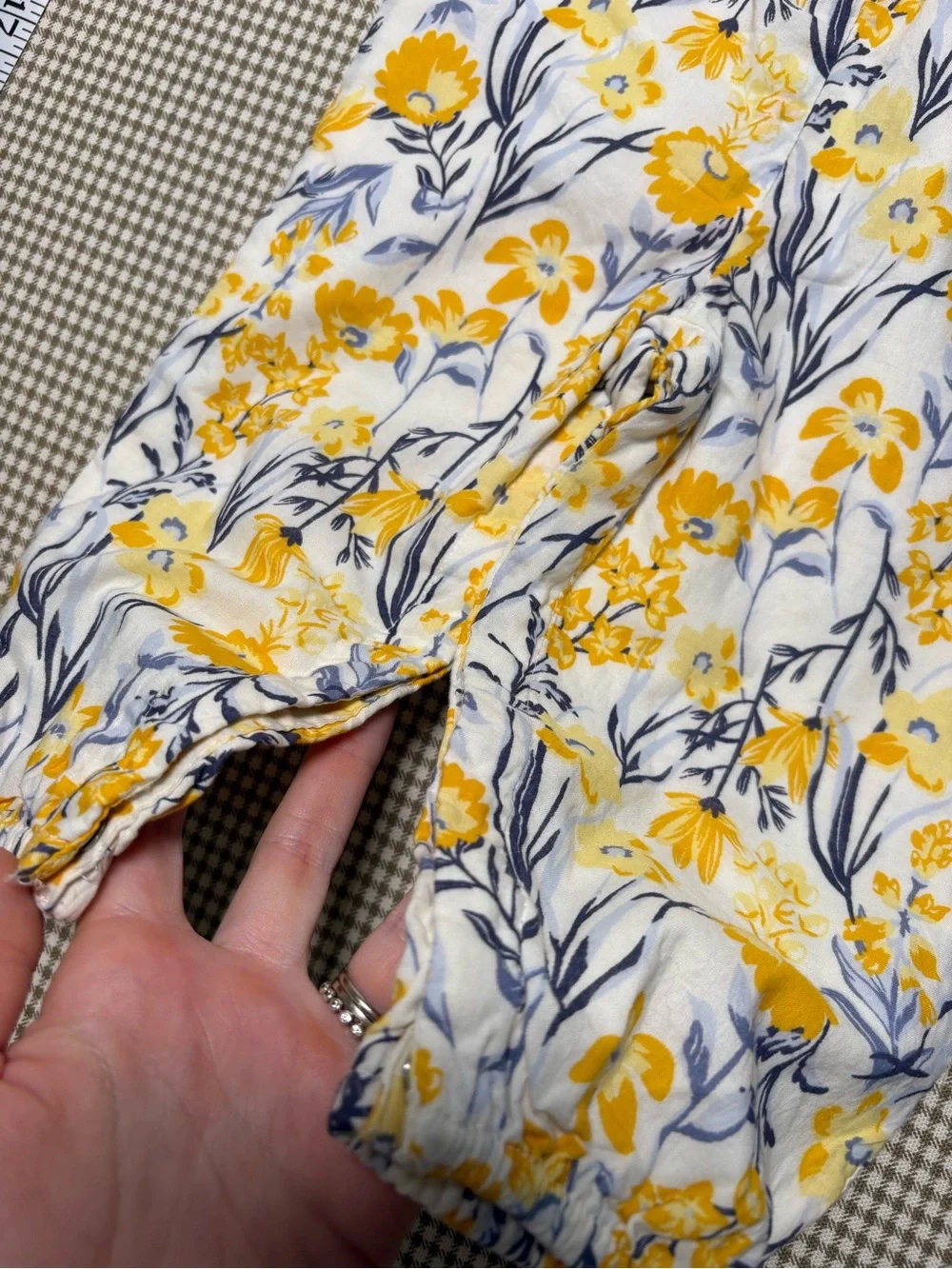 Rachel Zoe Yellow and White Floral Ruffle Jumpsuit Size 12 Months